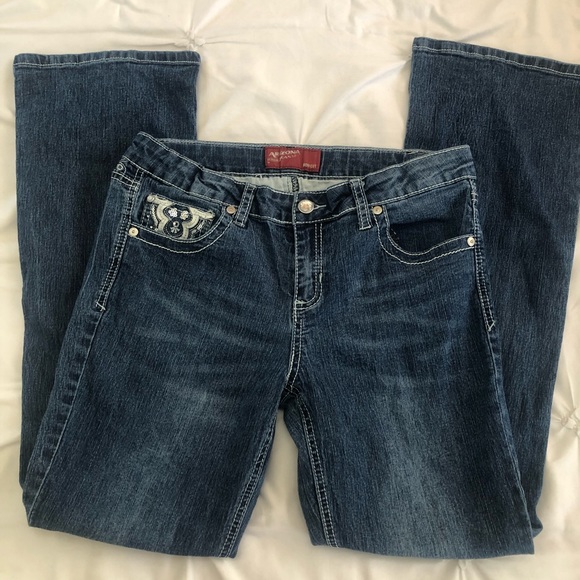 Arizona jean co. Bootcut Jeans with a design on the back size 16.5 plus - Picture 2 of 5
